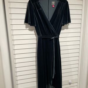 Elegant Black Velvet Wrap Dress